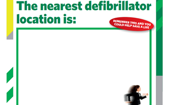 Defibrillator location poster