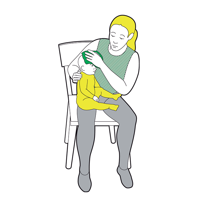Baby head injury first aid - hold something cold against the injury