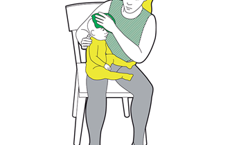 Baby head injury first aid - hold something cold against the injury Baby head injury first aid - hold something cold against the injury