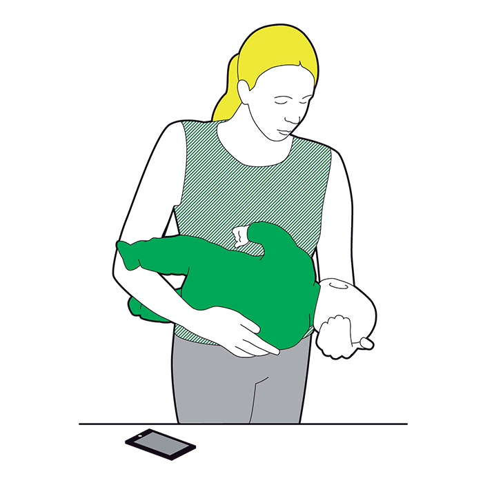 Seizures in babies - place the baby in the recovery position
