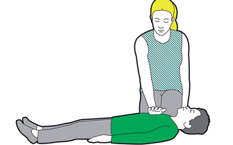 Child CPR - give 30 chest compressions