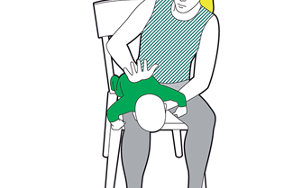 Baby choking - give five sharp back blows