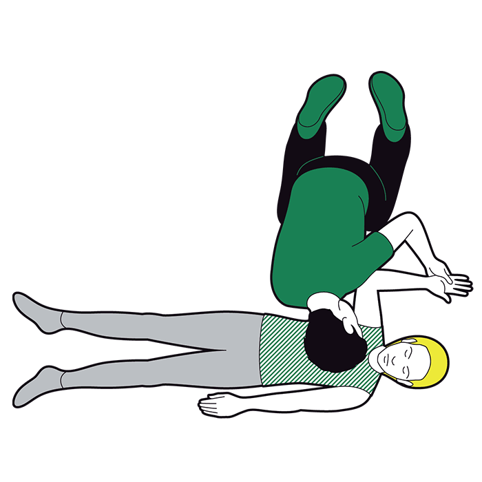 Adult recovery position - place arm nearest to you at a right angle to their body