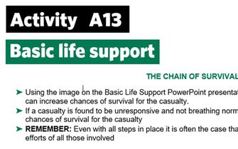 KS3-A13-Chain of survival
