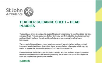 Teacher Guidance Head Injuries