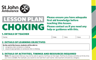 Choking (Adult) lesson plan image