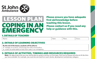 Coping in an Emergency lesson plan image