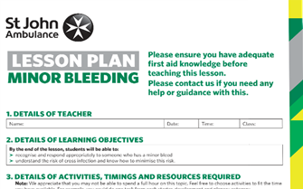Minor Bleeding lesson plan image
