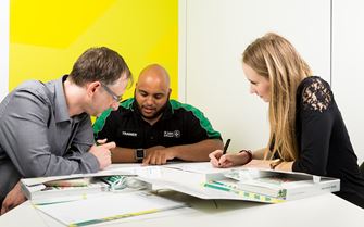 Participants studying in a St John Ambulance course