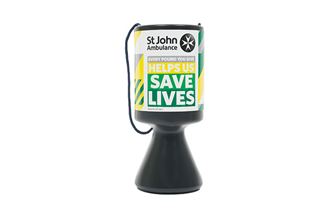 St John Ambulance fundraising collection tin