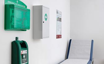 St John Ambulance first aid equipment. 