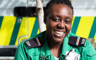 Portrait of a volunteer at Pride
