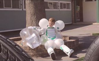 A still from the Safety Suit campaign video