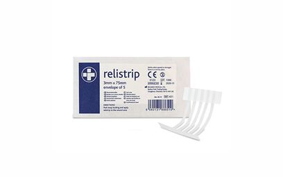 Pack of 5 0.3 x 7.5cm Relistrip Skin Closure Strips