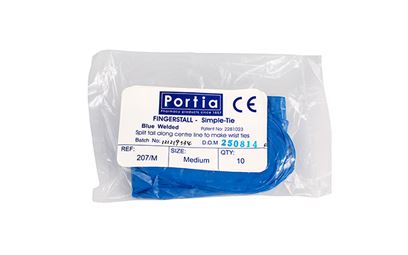 Pack of 10 Medium Blue Tie-On Fingerstalls Pack of 10 Medium Blue Tie-On Fingerstalls