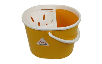 Yellow Lucy Oval Bucket and Mop with Sieve Yellow Lucy Oval Bucket and Mop with Sieve