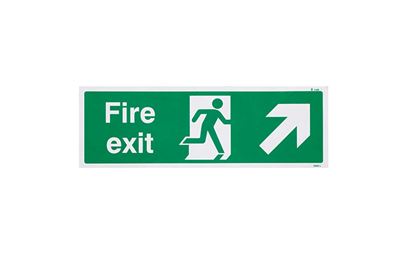 Fire Exit Right Up British Standard Vinyl Sign Fire Exit Right Up British Standard Vinyl Sign