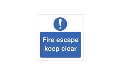 Fire Escape Keep Clear Vinyl Sign