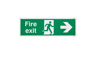 Fire Exit Right British Standard Vinyl Sign Fire Exit Right British Standard Vinyl Sign