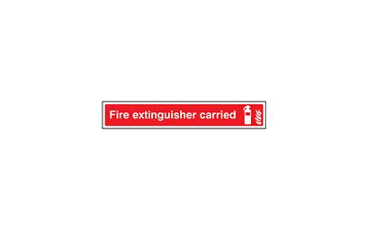Fire Extinguisher Carried Window Sign