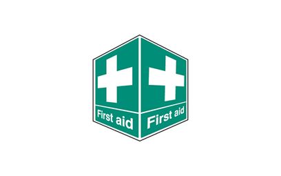 Projecting First Aid Rigid Plastic Safety Sign
