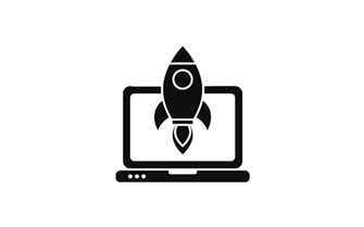 Image of rocket icon launching from screen